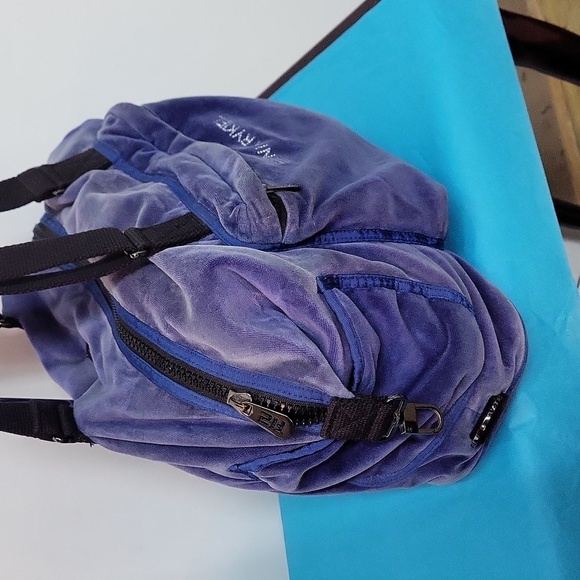 Sonia Rykiel Blue Soft Velour Black Handles Satchel Handbag Shoulder Bag - Picture 6 of 16